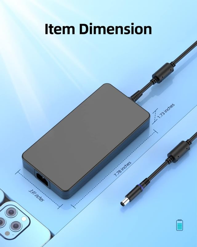 Image of FACTOTECH 240W 19.5V 12.3A Laptop Charger Replacement for Dell Alienware M17 R1 R2 R3 R4 R5 M17X R2 R3 M18X Area-51m R2 G5 G7 Adapter Power