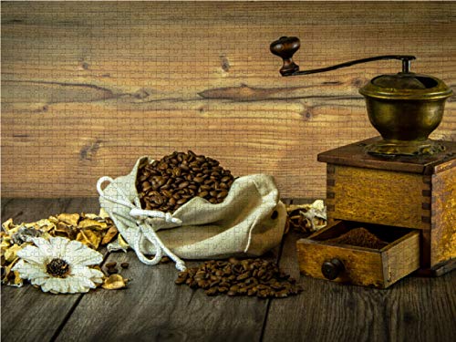 CALVENDO Puzzle Kaffeemühle Mit Kaffeebohnen – 1000 Teile, 64 X 48 Cm, Hochwertig Aus Europa