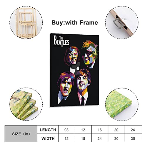 Poster décoratif sur toile The Beatles Pop pour chambre à coucher – 40 x 60 cm - Les Beatles, Paul McCartney, John Lennon, RIngo Starr, George Harrison Poster décoratif sur toile The Beatles Pop pour chambre à coucher - 40 x 60 cm – Image 3