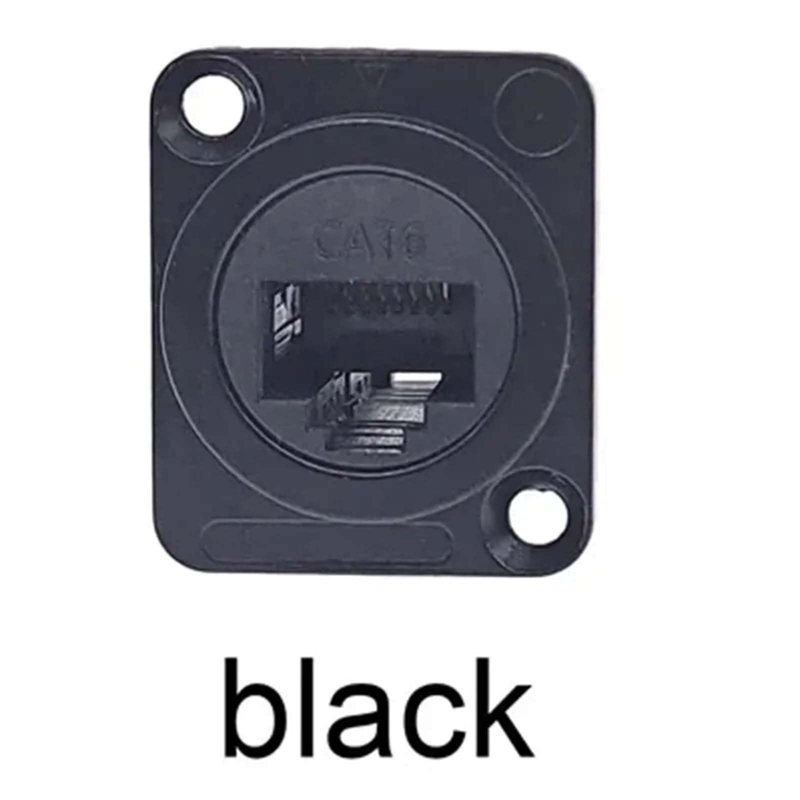 Złącze RJ45 typu D CAT6 żeńskie metalowe gniazdo montaż na panelu czarne srebrne 1 szt. (czarne)