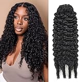 Mihugass Burmese Curly Clip in Hair Extensions #1B Natural Black Color Curly Clip ins For Women Brazilian Virgin Clip on Hair(20inch,#1B)
