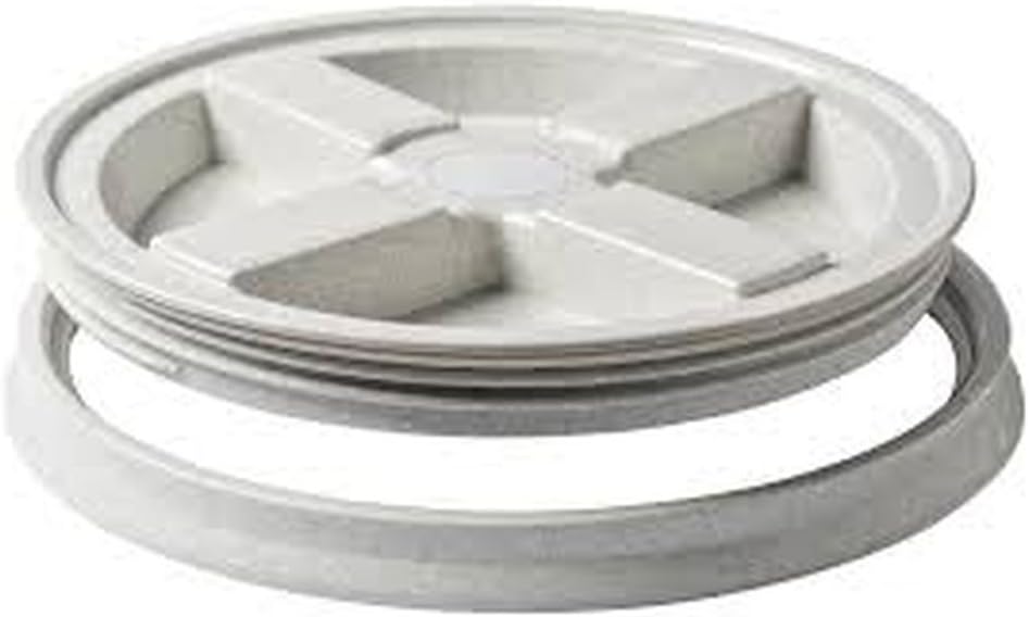 5 Gallon White Gamma Seal Screw Top Removable Lid- 6 Pack