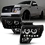 ACANII - For Black Smoke 2009-2014 Ford F150 SMD LED Halo Projector Headlights 09-14 Pair Set Driver + Passenger Side