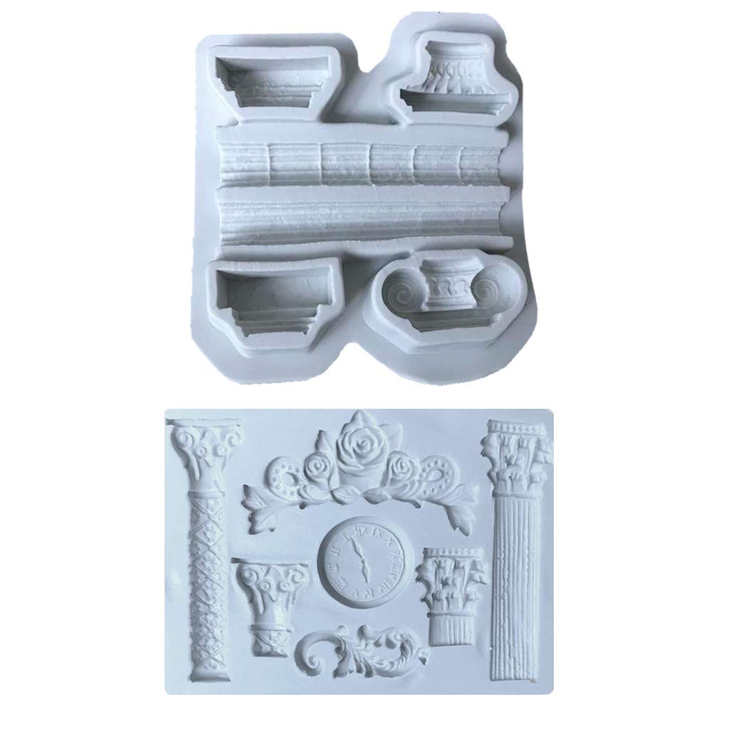 oringnat Fondant Silicone Retro Cakes Decorating Roman Column Chocolate Epoxy Pottery Clay Candy