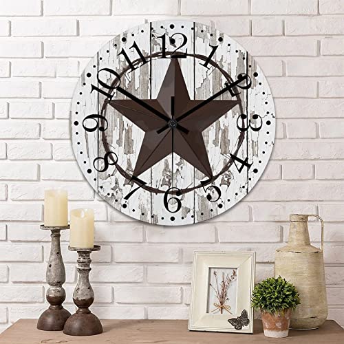 Reloj de pared analógico redondo de madera 12 pulgadas miniatura 1