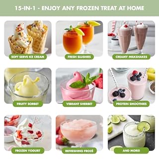 GreenPan Frost Ice Cream Machine & Frozen Drink Maker, Soft Serve, Slushie, Sorbet, Milkshakes & Cocktails, No Freezer Needed, 7 Textures, Quiet & Rapid, Easy Clean, Family Size, Pistachio Sage