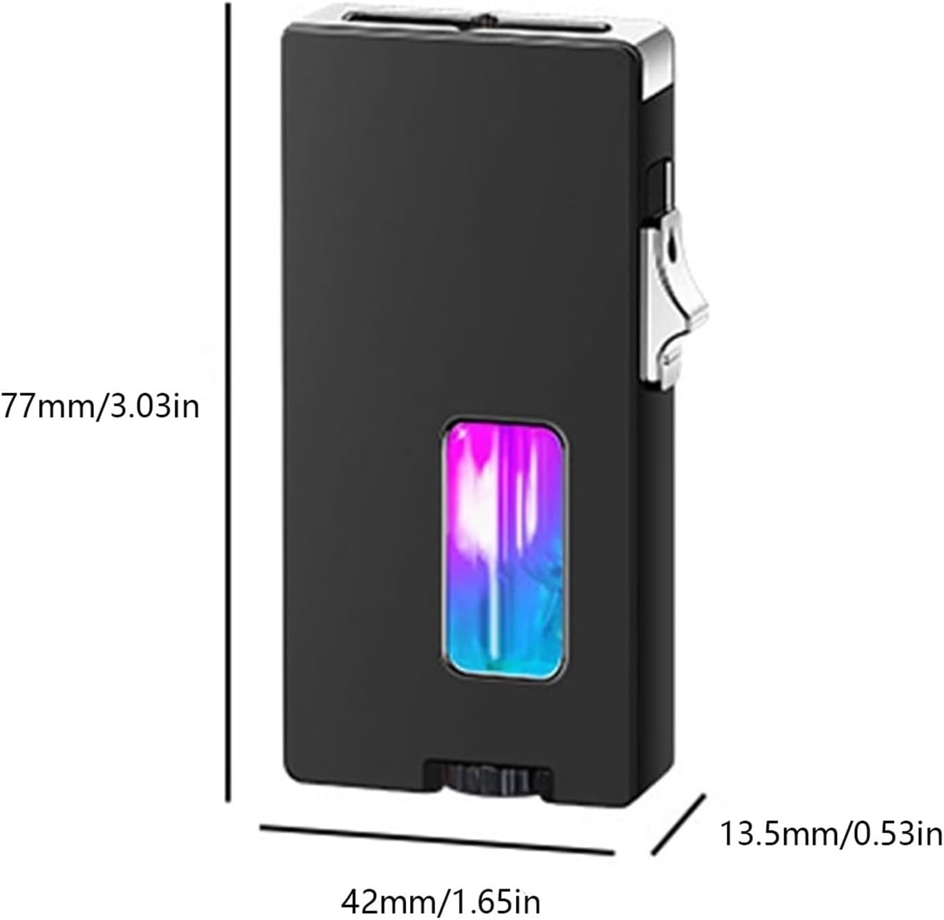 Cool Lighter, Extra Wide Soft Flame Lighter, Shake to Ignite, Butane Gas Lighter with Viewing Window, with Safety Lock, Suitable for Collection, Candle or Men's Gift(B)