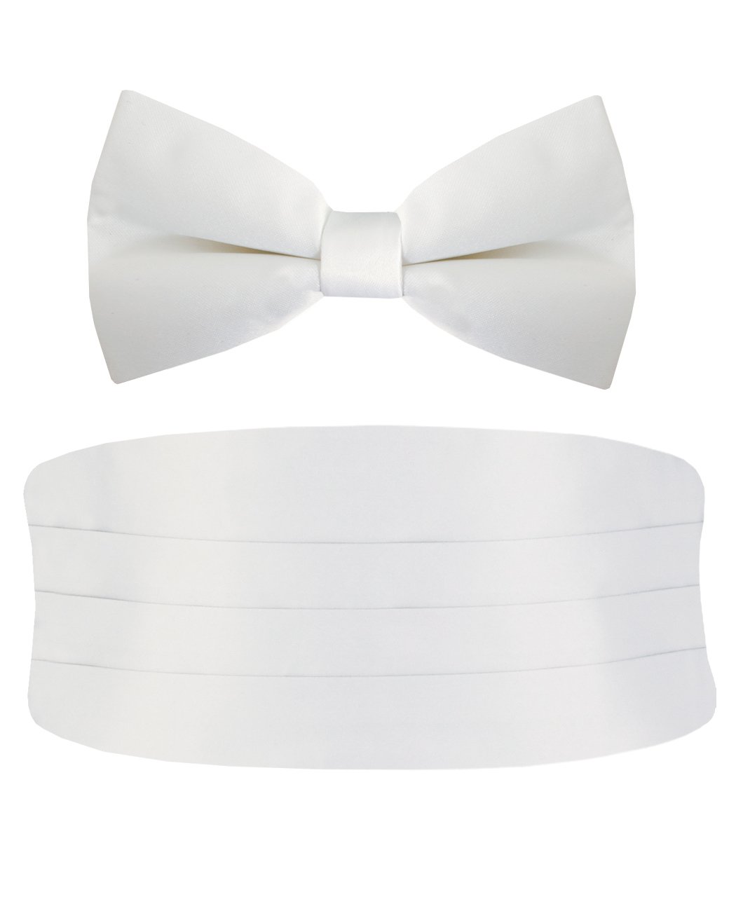 Dobell Men's White Cummerbund & Bow Tie Set Pre-Tied Tuxedo Evening Wear Accessories