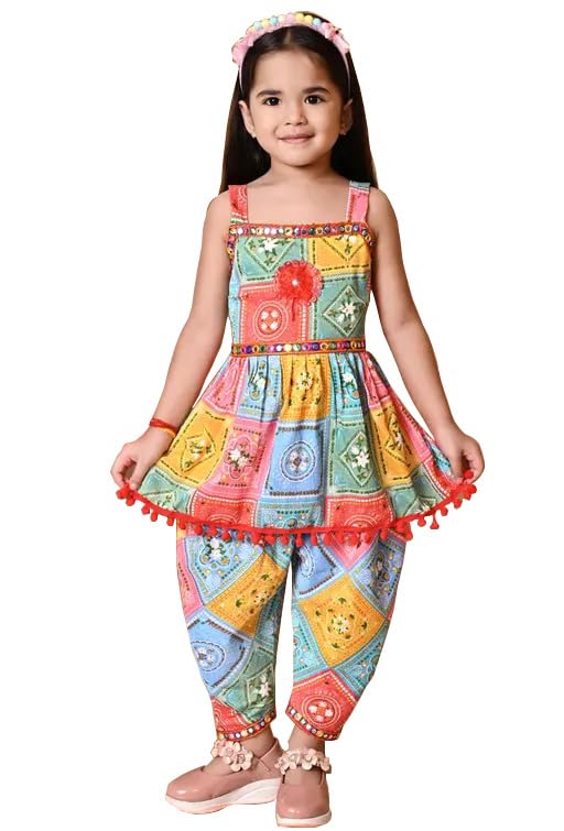 Image of EPIKID Girl's Festive & Party Kurta And Dhoti Pant Set