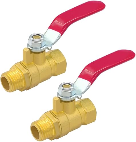 Hooshing 2 unids 38 pulgadas latón válvula de bola interruptor de apagado 38 "NPT macho x hembra rosca tubería para agua aceite compresor de aire