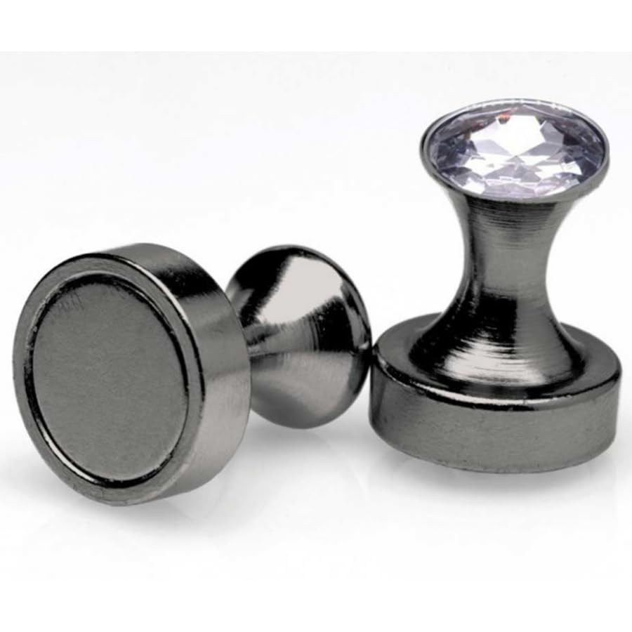 Pinces pour tétons magnétiques Strass Pins Noires x2