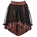 Produktbild VEMOW Karneval Cosplay Röcke Elegante Damen Gothic Blumenspitze Hohe Taille Gothic Neuheit Korsett High Low Röcke(Braun, 46 DE / 6XL CN(Rock))