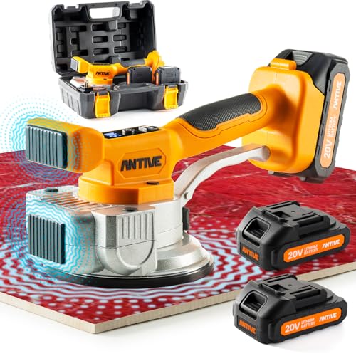 Tile Vibration Tool with 20V Batteries included – 110 lb. Strong Tile Suction Cup Tool for