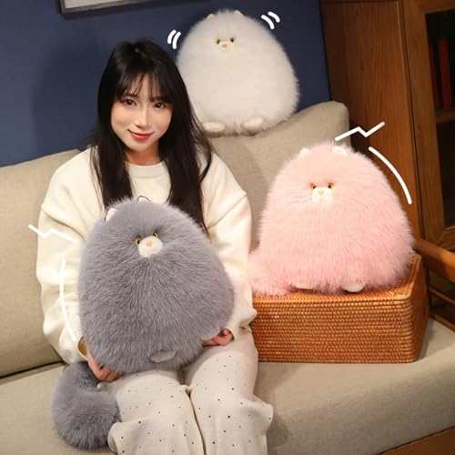 Image of PEACH CAT Fat Cat Stuffed Animal 11.8 inch Big Kitten Plushies Cute Plush Toys Birthday Gifts for Kids White