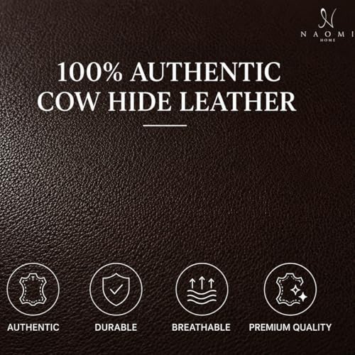 Naomi Home Freya Genuine Leather Oversized Sofa
