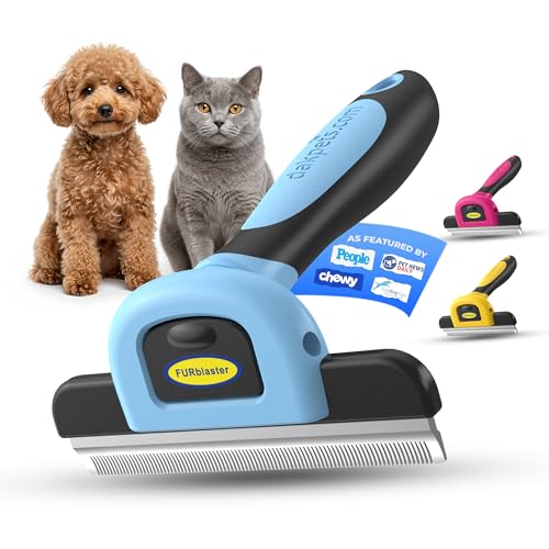 DakPets Deshedding Tool | Stainless Steel Grooming Brush for Shedding Fur Removal - Cats and Dogs