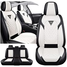 Car Seat Covers for Toyota Land Cruiser 2000-2025, Waterproof Nappa Leather Car Seat Protector, Comfortable and Anti-Slip Car Seat Cover&Accessories5 Seats/Black White
