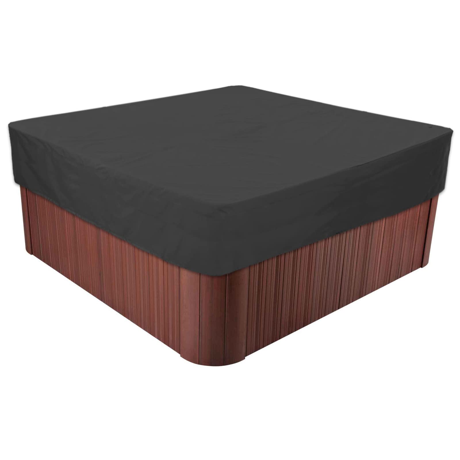 BaCover Outdoor Square Hot Tub Cover, 210D Oxford Fabric UV Protection Garden Waterproof SPA Cover for Hot Tub,Black,218x218x50cm