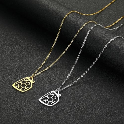 Collier formule chimique et structure ADN, pendentif science ras du cou - 5