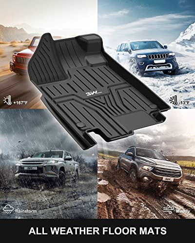 3W Floor Mats Compatible For Honda Odyssey 2018-2023 Tpe All Weather Custom Fit Floor Liner For Honda Odyssey 1St And 2Nd Row Full Set Car Mats Black #TOP6