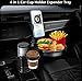 Upgraded 4-in-1 Car Cup Holder,Car Tray,Dual Cup Holders,Phone Mount,360° rotatable car Tray and Phone Expander,All in one Road Trip Essentials