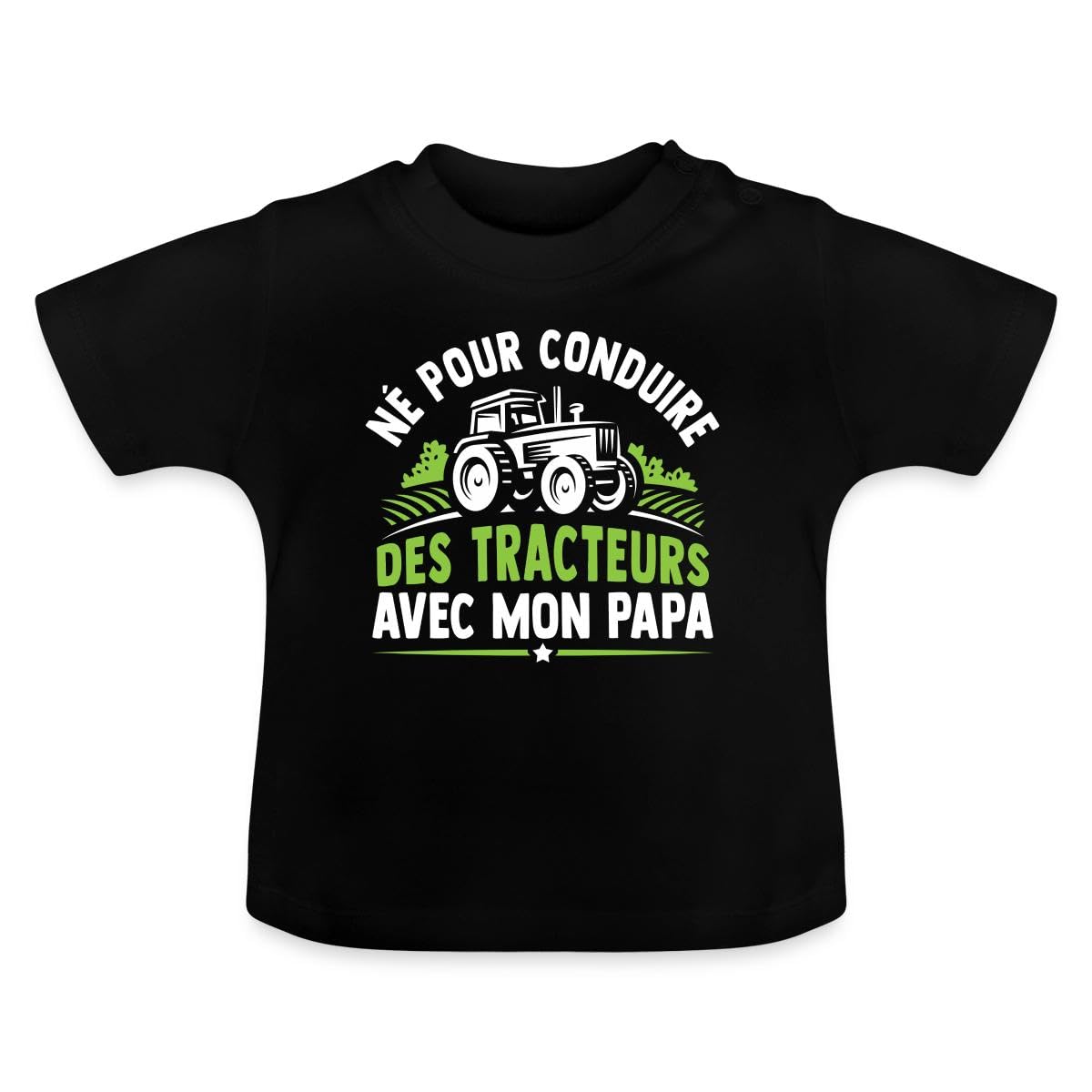 Spreadshirt Né pour Conduire des Tracteurs avec Mon Papa T Shirt Bébé Bio