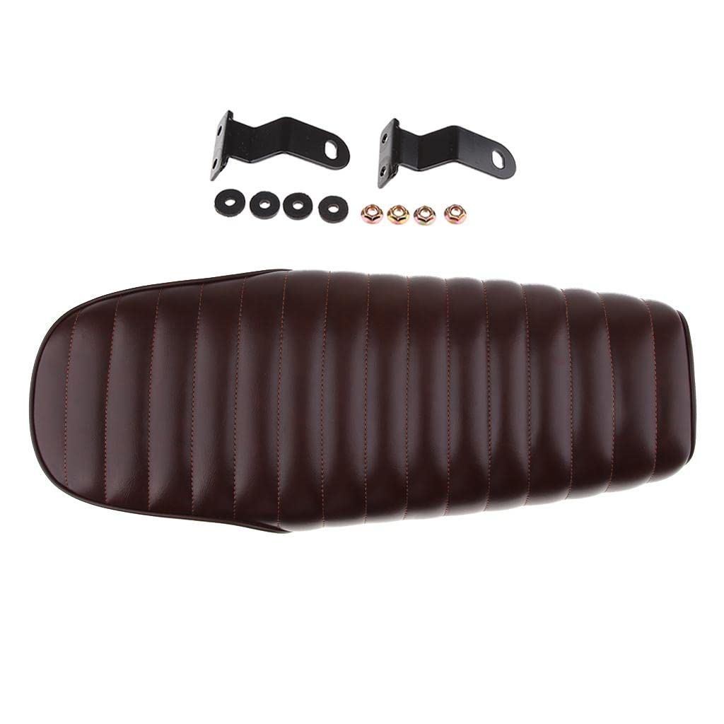 LOOM TREE® Brown Motorcycle Cafe Racer Seat Flat Saddle For Vintage Street Bike | 1 Piece Motorcycle Seat 1 Set Mounting Accessories-image-48