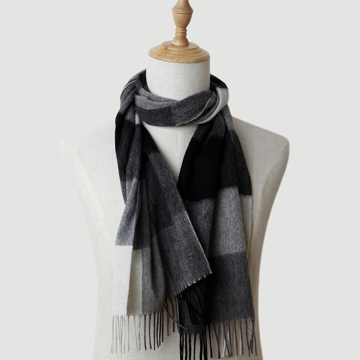 [JUI3N] マフラー チェック柄 メンズ レディース チェックマフラー 秋冬 秋冬 厚手 暖かい 防寒 防寒対策 フリンジ付き