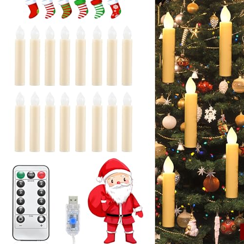 YRHome 50er Set LED Christbaumkerzen – Flammenlose LED Kerzen mit...