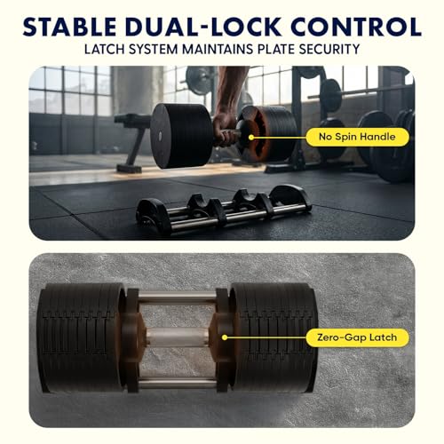 Image of Squatz Adjustable Dumbbell Set 70-140LB Adjustable Dumbbells For Home Gym, Anti-Slip Handle With Heavy‑Duty Plates, Exercise Fitness Dumbbells For Home Gym Strength & Weight Training