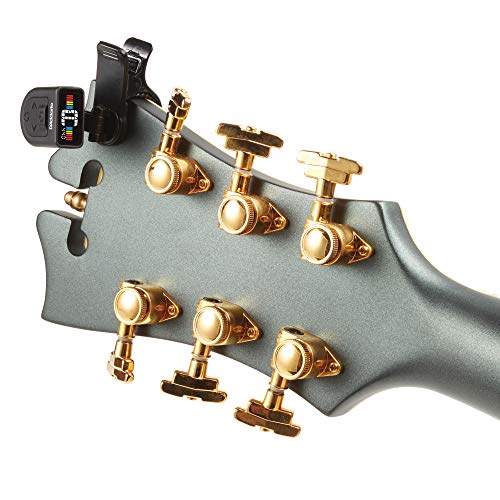Image of D'Addario Guitar Tuner - Micro Headstock Tuner - Tuner for Acoustic Guitar, Electric Guitar, Bass Guitar, Mandolin, Banjo, Ukulele, Cello, Double Bass & More - Universal Clip On - 1pk