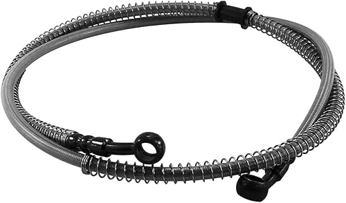 Miniatura 3 de PRO BAT Tubería de manguera de freno hidráulica trenzada para chino GY6 Scooter ATV Dirt Bike Go Kart 0.394 in Banjo extremos (27.5 pulgadas27.6 in)