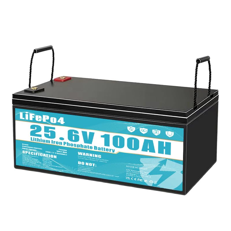 LiFePO4 Batería de 24V 100Ah batería de fosfato de Hierro y Litio, Equipada con 100 A-BMS, Vida útil Superior a 8 años, Adecuada para Acampar, energía Solar, energía de Emergencia, etc.
