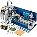 550W Mini-Tisch-Metalldrehmaschine mit Metallgetriebe, Drehmaschine 180 x 350 MM Tischdrehmaschine 50-2500 U/min Metallbearbeitungswerkzeug mit variabler Geschwindigkeit
