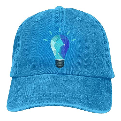 Preisvergleich Produktbild gfhfdjhf Blaue Glühbirne Denim Hut Verstellbare Unisex Funny Baseball Hat Caps