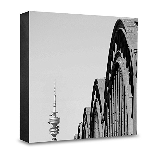 Pont hacker de Munich sur bloc photo en bois d'art pour décoration murale