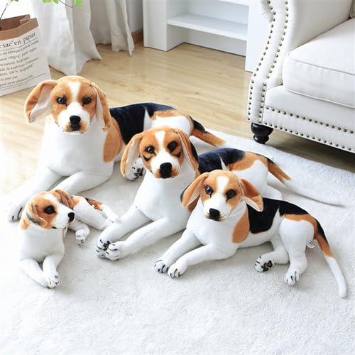 TOPLITHE Beagle Hund Kuscheltier, Realistisches Beagle Plüsch Welpenkissen Plüschtier for Kinder Erwachsene Weihnachts Geburtstagsgeschenk(Lying down,40CM/15IN)