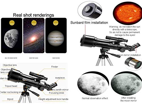 Telescopio astronómico para niños 70mm apertura 400mm refractor miniatura 6