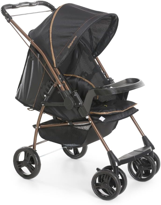 Carrinho de Bebê Galzerano Milano Reversível III 1018 até 15Kg Preto