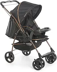 Carrinho de Bebê Galzerano Milano Reversível III 1018 até 15Kg Preto