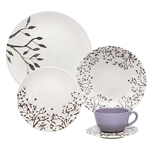 Aparelho de Jantar e Chá 20 Pçs Oxford Unni Lilac