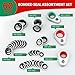 60 PCS A/C System Compressor Gasket Seals, 9 Sizes Automotive Air Conditioning Compressor Port Seal Washer Kit, Universal Repairs Gasket Bonded Seal Assortment Set