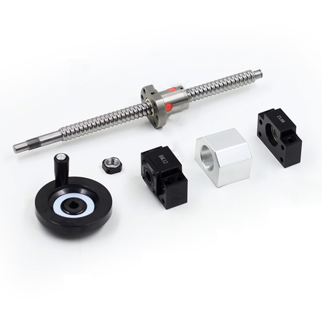 1Kit Set di Viti a Sfere, SFU 2005 2010 2505 2510 Lunghezza 500mm 1000mm Guide lineari + BF/BK12 + Alloggiamento for Dado a Sfere, Accessori for stampanti 3D for Parti CNC(2005,500MM)