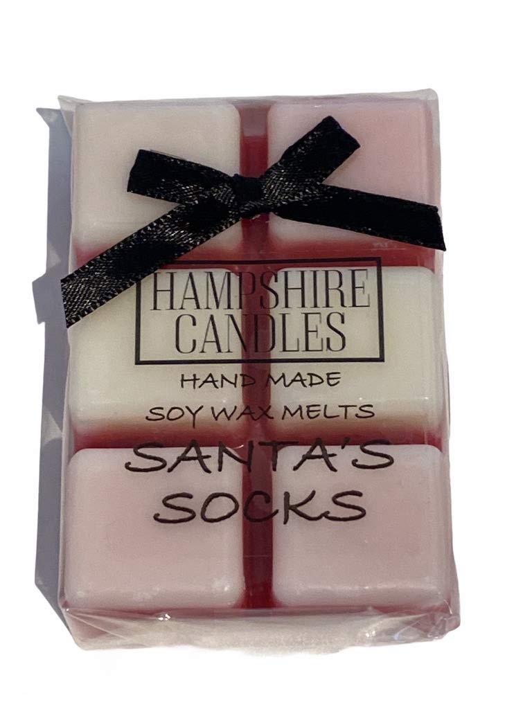 Santas Socks Christmas Wax Melts | Highly Scented | 100% Eco Soy Wax, Cruelty & Vegan Free | (Approx. 80g)