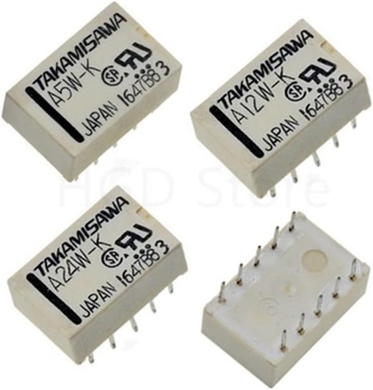 MyrXFbRelay TAKAMISAWA A5W-K A12W-K A24W-K 10PIN Signal Relay 5Pcs (Size : A12W-K 12VDC)