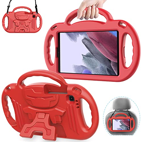 Avawo Kids Case For Samsung Galaxy Tab A7 Lite 8.7 Inch 2021, Galaxy Tab A7 Lite Case, With Strap, Shockproof Lightweight Handle Stand Case For Samsung Tab A7 Lite 8.7 2021 (Sm-T220/T225/T227), Red #TOP5