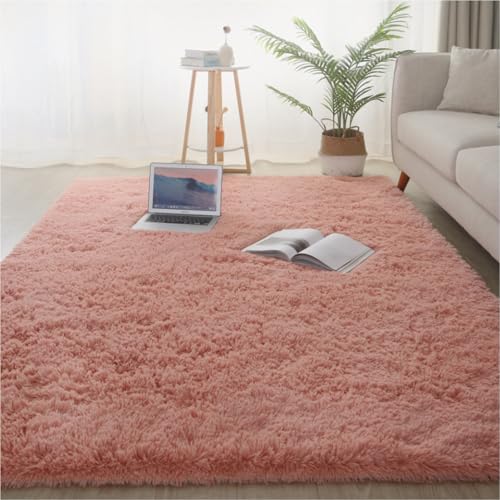 ラグ カーペットシャギーラグ 140 x 80 cm 滑り止め付きふわっとした手触りふわ肌触カペット洗えるマ絨毯オルシズン対応, オレンジ