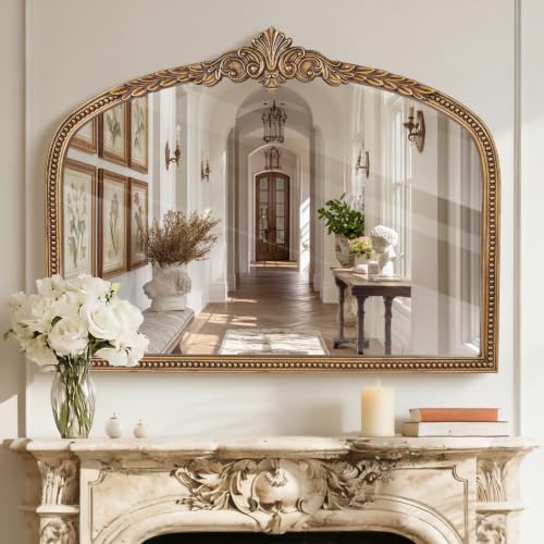 Tiuposr 32x42 Inches Vintage Wide Arched Mirror