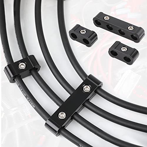 Shinehome AH-80005610 12Pc Engine Spark Plug Wire Separator Divider & 8Pc Spark Plug Wire Boots Protector Heat Sheild Sleeve 8Mm 9Mm 10Mm Spark Plug Wire Clamp Holder Aluminum Alloy Ignition Wire Divider thumb #3