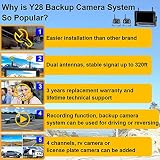 RV Backup Camera Wireless Recording 2 Cameras - Plug and Play Pre-Wired for Furrion System Night Vision 4 Channels HD 1080P 7'' Touch Key Monitor Rear View Camera for Trailer/Trucks/Camper Yakry Y28